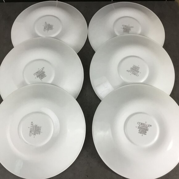 Corelle By Corning Enhancements 6¼" White Swirl Saucers Set Of 6 - Picture 9 of 9